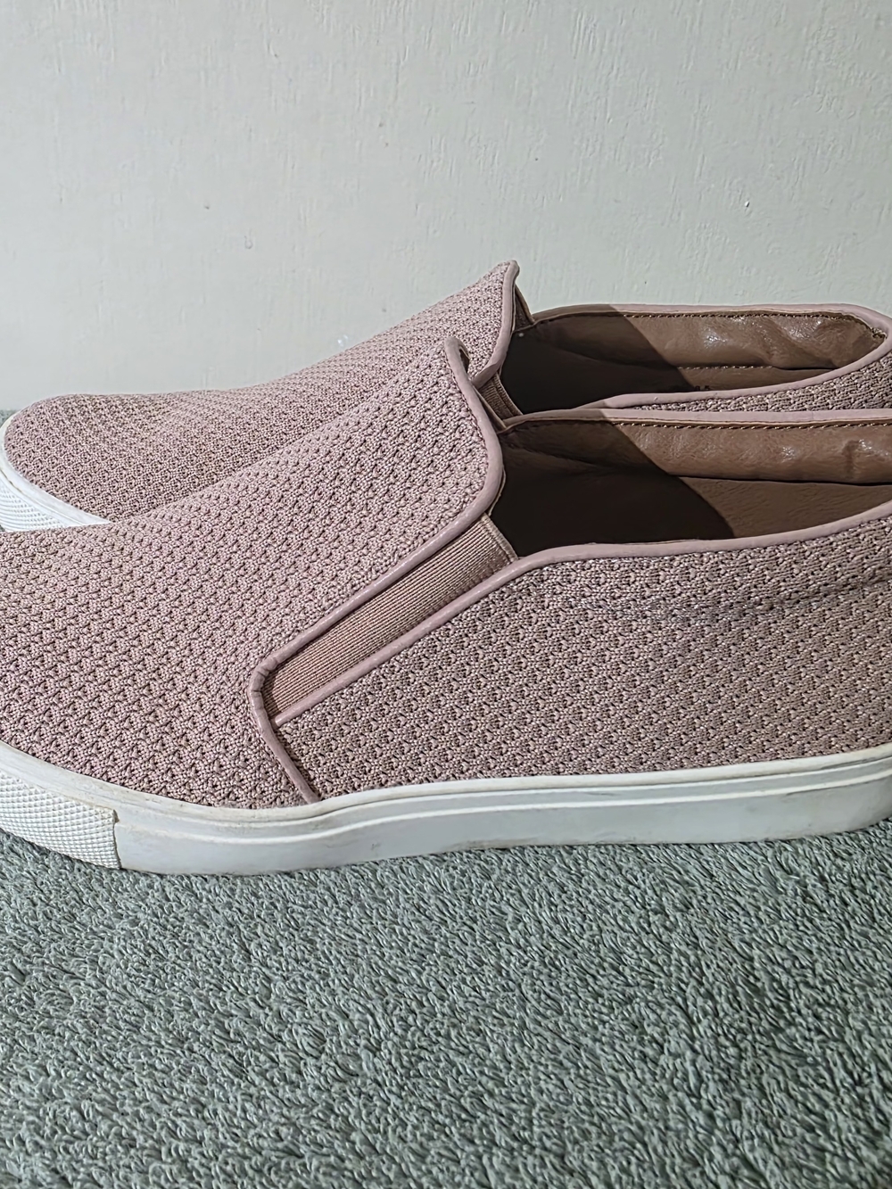 Steve Madden Slip-On Knit Moccasins in Dusty Rose